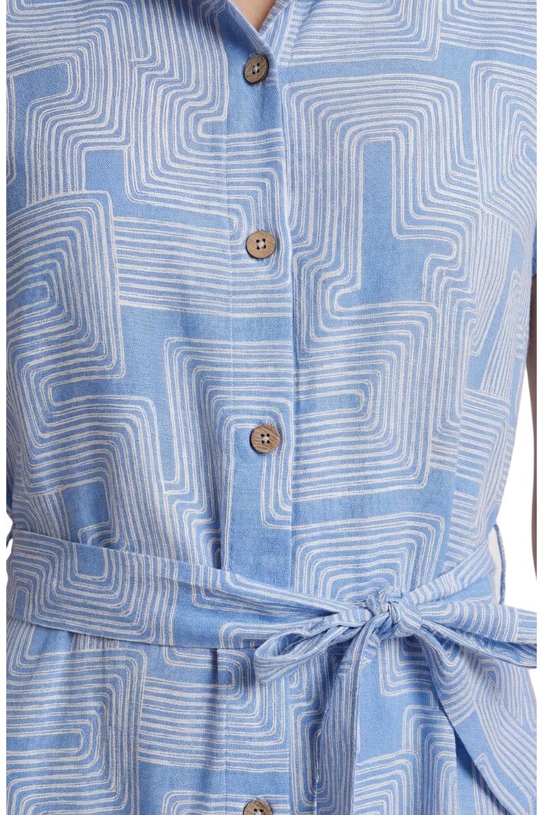 Inter Twine Womens Linen Shirt Dress, Alternate, color, INTER TWINE BLUE