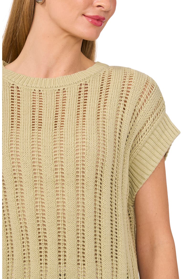 Cotton Short Sleeve Sweater, Alternate, color, SOFT SAGE