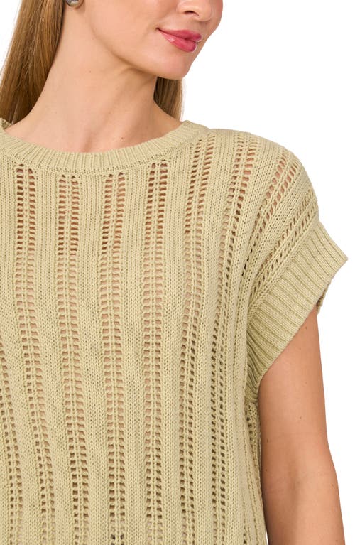 HALOGENR HALOGEN(R) OPEN STITCH SHORT SLEEVE SWEATER
