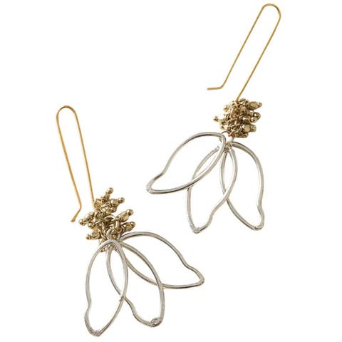 Kairavini Lotus Petal Drop Earrings