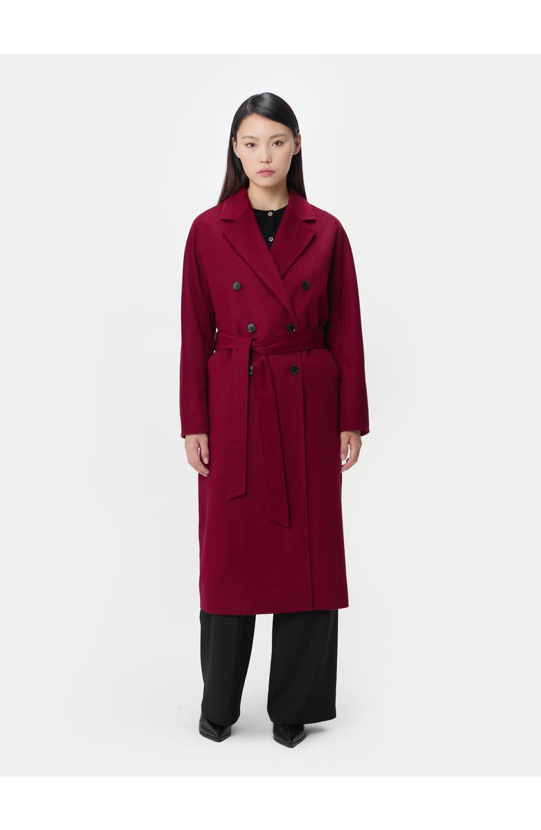 Gobi Cashmere Women's Double-Breasted Cashmere Coat, Alternate, color, Bordeaux