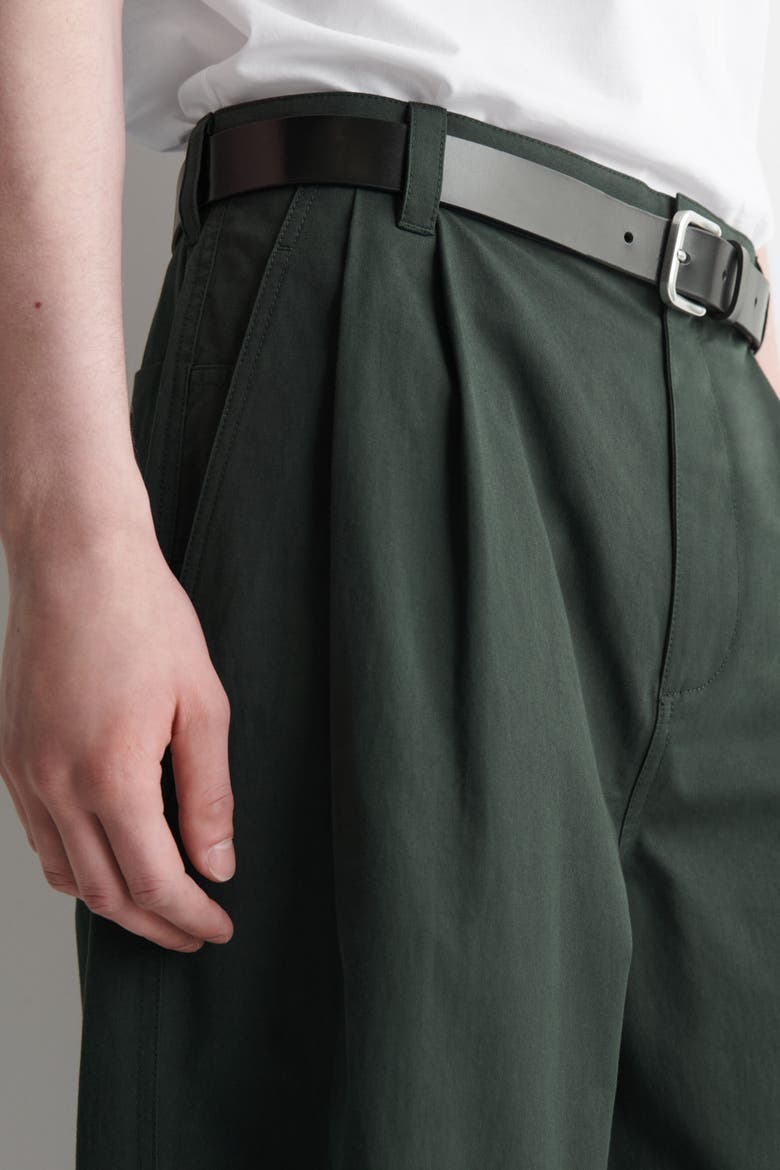 Cotton Relaxed-fit Barrel-leg Utility Pants, Alternate, color, DARK GREEN