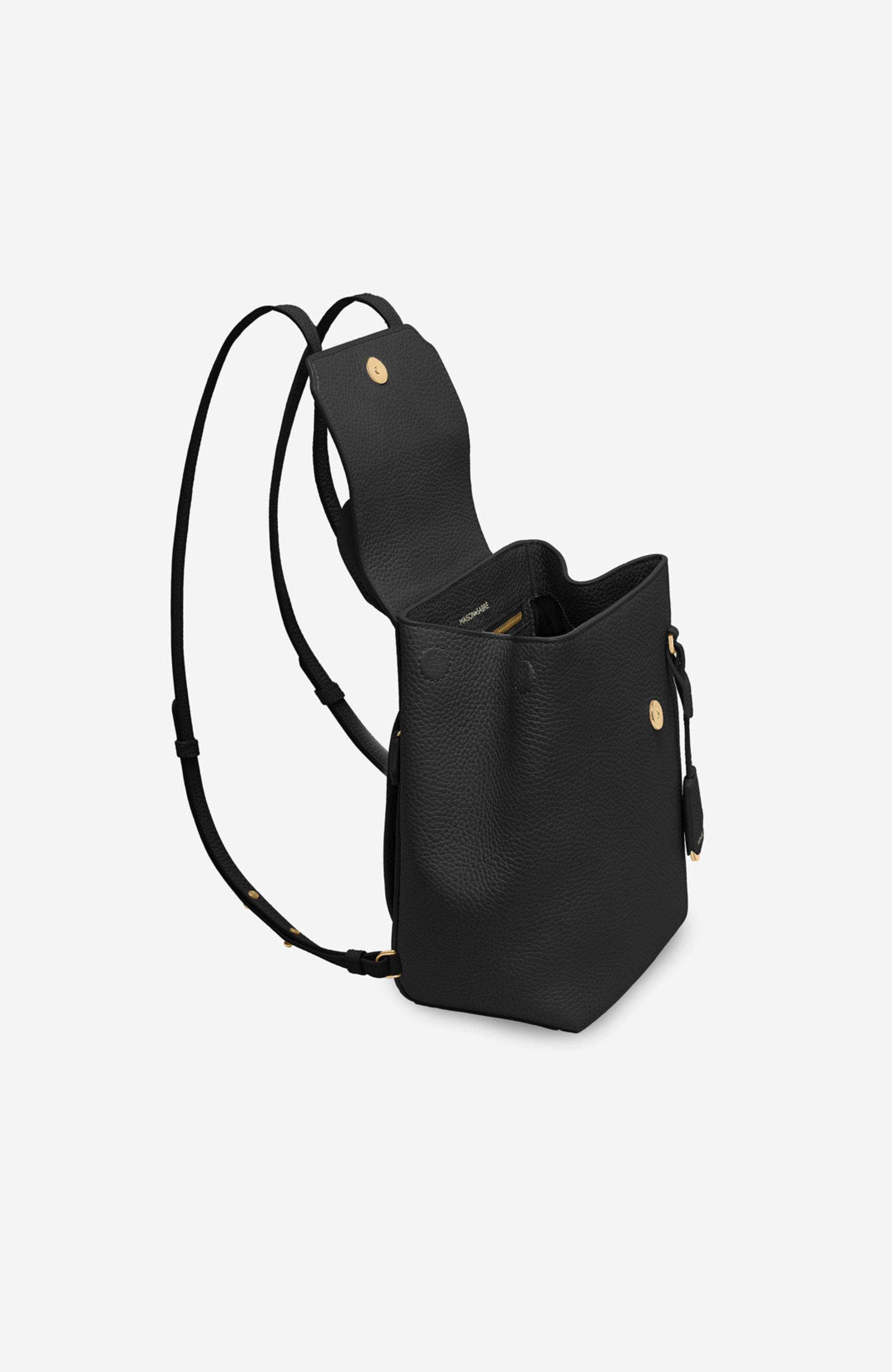 MAISON de SABRÉ Mini Soft Leather Backpack, Alternate, color, Black Caviar
