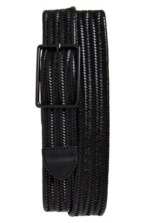 Jesse Woven Stretch Leather Belt