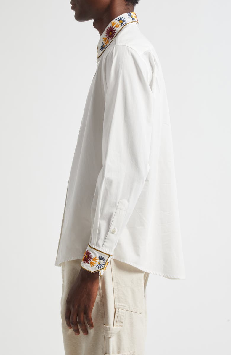 Bode Candyfloss Cotton Button-Up Shirt, Alternate, color, White Multi