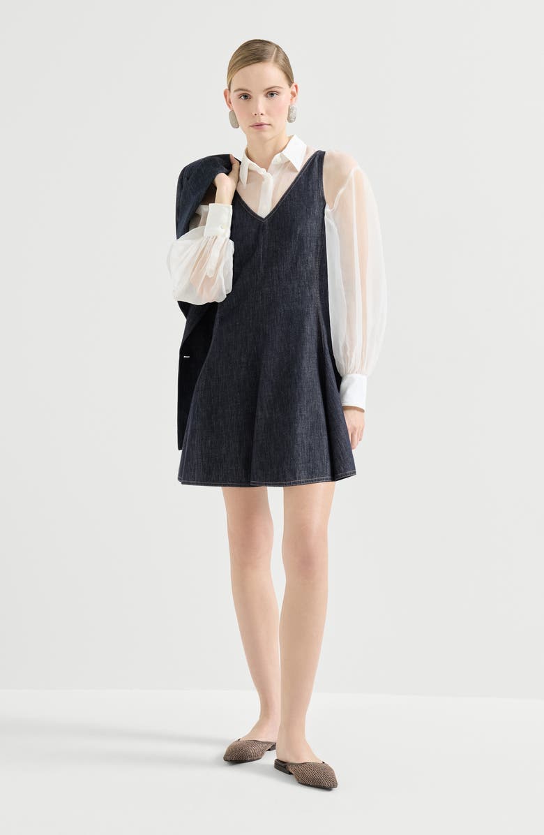 Brunello Cucinelli Mini dress, Alternate, color, Dark Denim