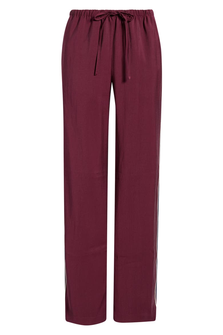 Pull-On Straight Leg Twill Pants, Alternate, color, BURGUNDY LONDON