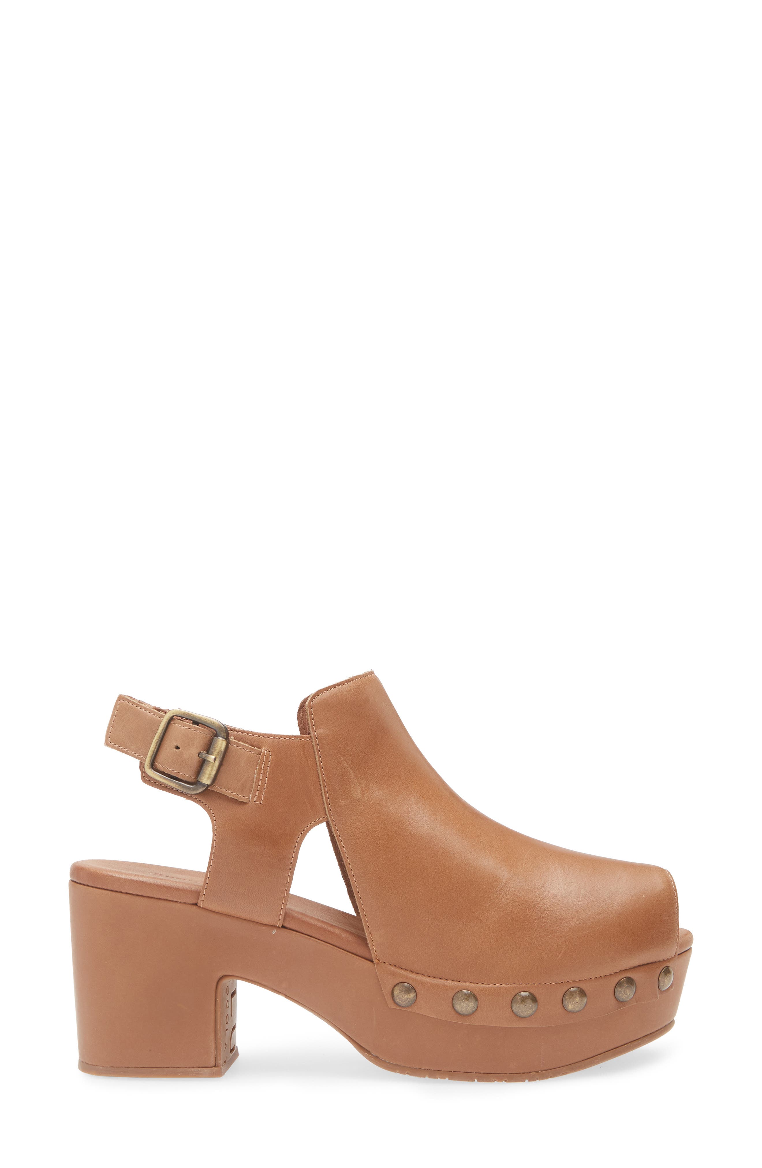 Chocolat Blu Galla Slingback Peep Toe Platform Clog, Alternate, color, Tobacco Leather