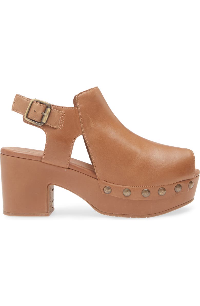 Chocolat Blu Galla Slingback Peep Toe Platform Clog, Alternate, color, Tobacco Leather