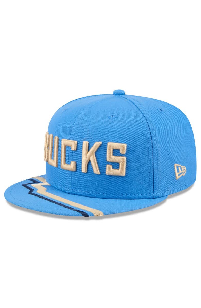 New Era Men's New Era Blue Milwaukee Bucks 2024/25 City Edition 9FIFTY Snapback Hat, Alternate, color,