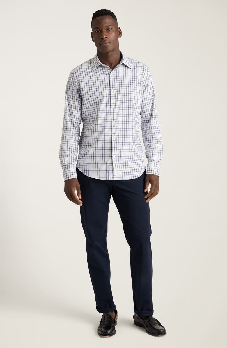 Bonobos Tech Slim Fit Solid Button-Up Shirt, Alternate, color, Horden Check - Blue Depths