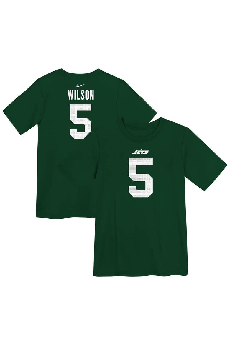 Preschool Nike Garrett Wilson Green New York Jets Player Name & Number T-Shirt, Main, color, Green