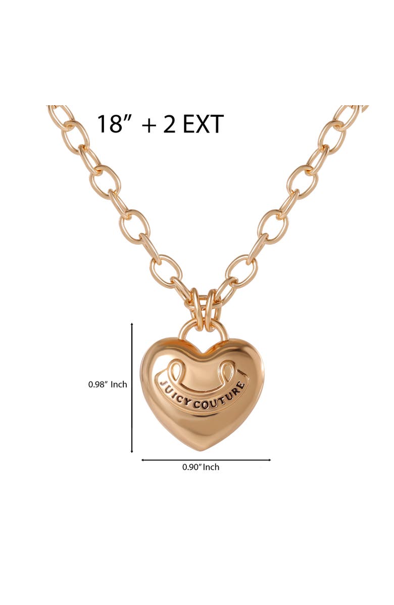 Juicy Couture Gold-Tone Heart Pendant Necklace, Alternate, color, Gold