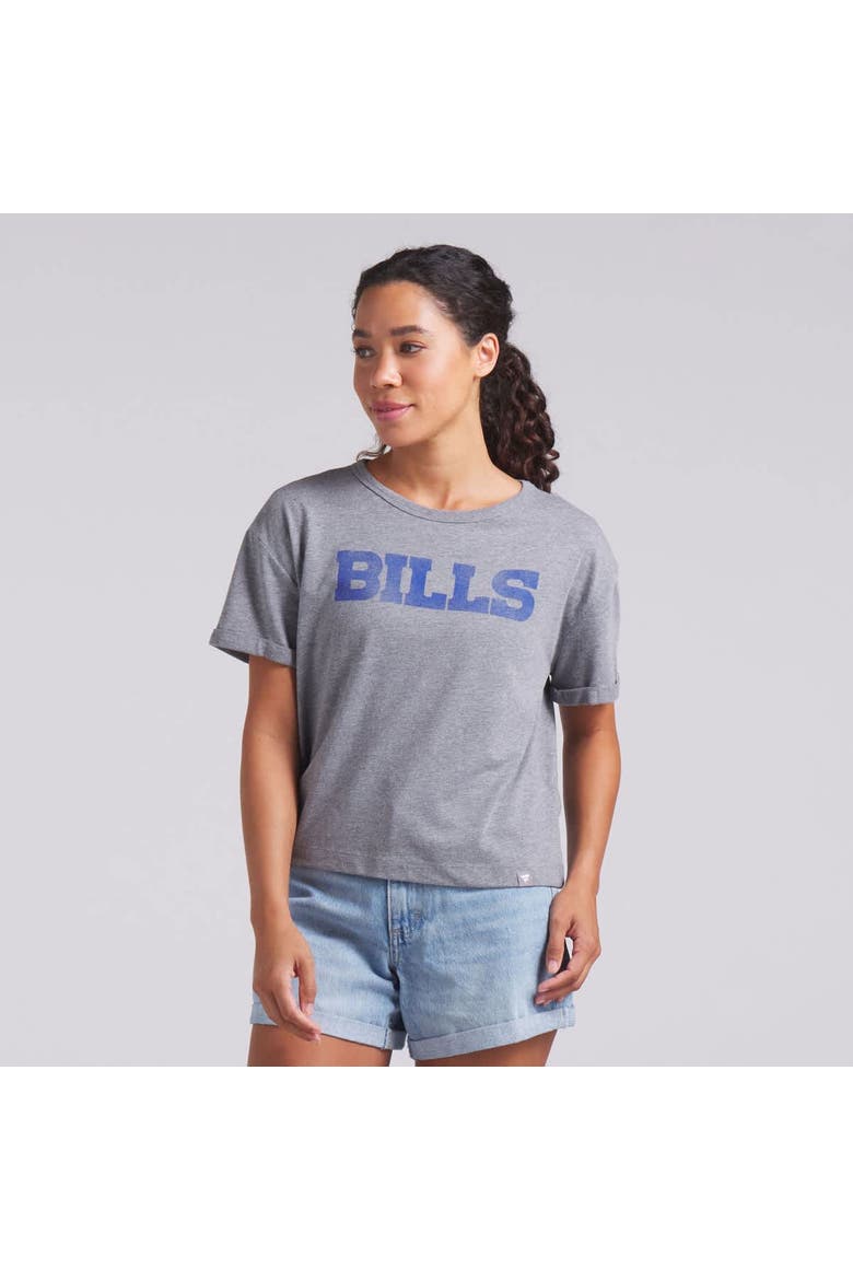 Women's Fanatics Heather Gray Buffalo Bills Swing Pass Tri-Blend Boxy T-Shirt, Alternate, color, Heather Gray