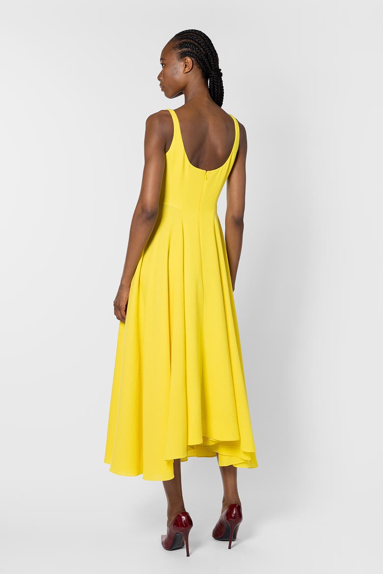 Awn Crepe Floaty Midi Dress, Alternate, color, Jaune