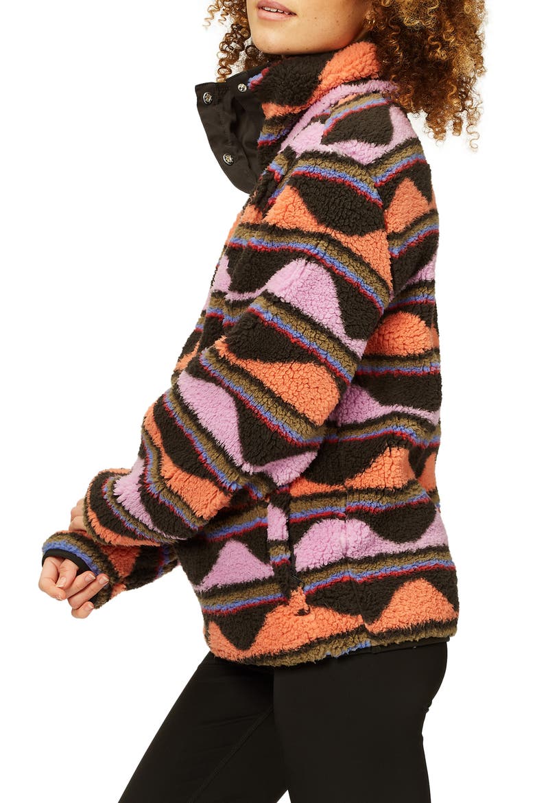 Switchback Fleece Pullover, Alternate, color, BLACK MULTI