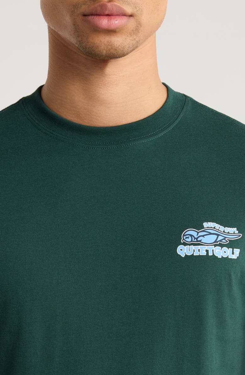 Quiet Golf Super Owl Crewneck T-Shirt, Alternate, color, Forest