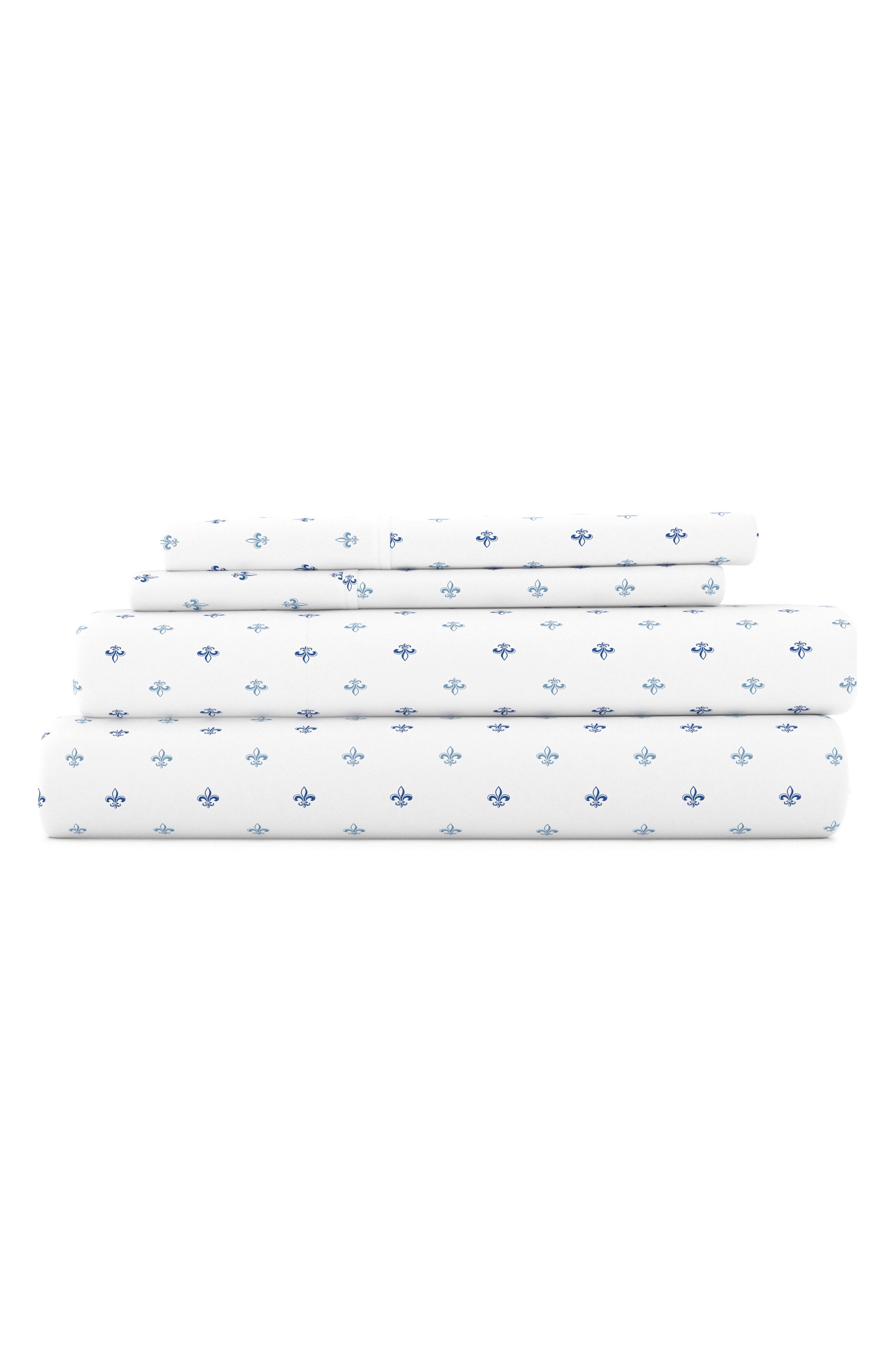 HOMESPUN Premium Ultra Soft Lily Pattern 4-Piece Bed Sheet Set