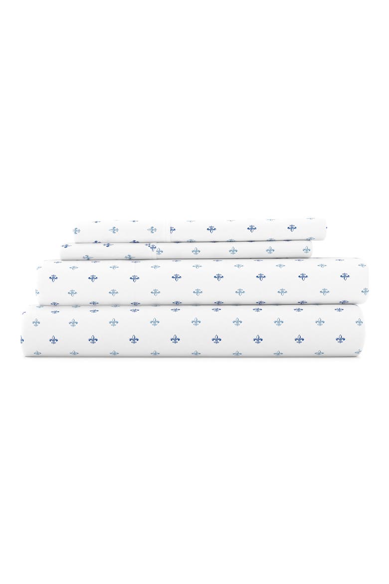 Premium Ultra Burst of Vines Pattern 4-Piece Bed Sheets Set, Main, color, NAVY LILY