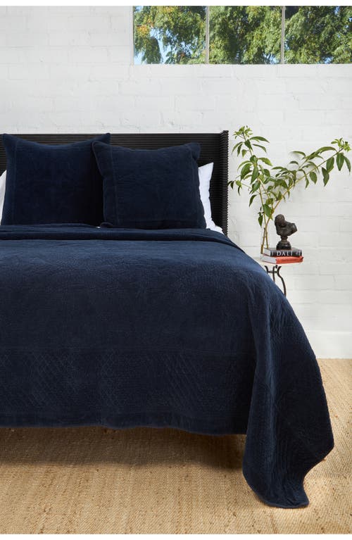 Pom Pom At Home Marseille Velvet Coverlet In Navy