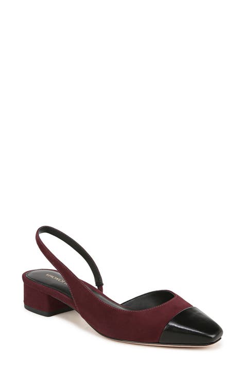 Burgundy slingback shops shoes