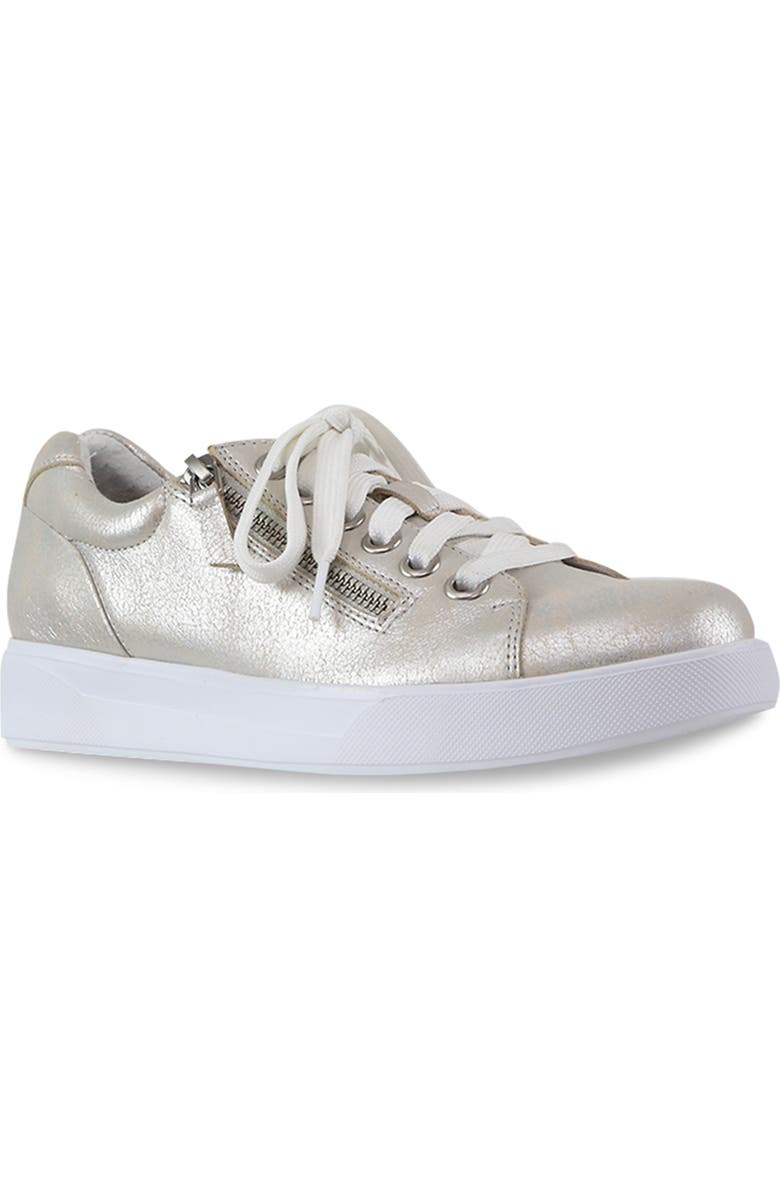 Munro Tilly Sneaker, Main, color, Stone Matte Silver Leather