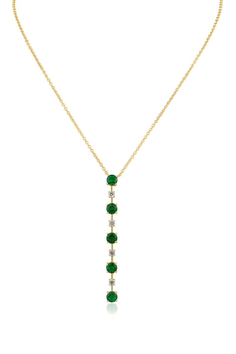 Y-Drop Mixed Stone Necklace, Main, color, GREEN/ GOLD
