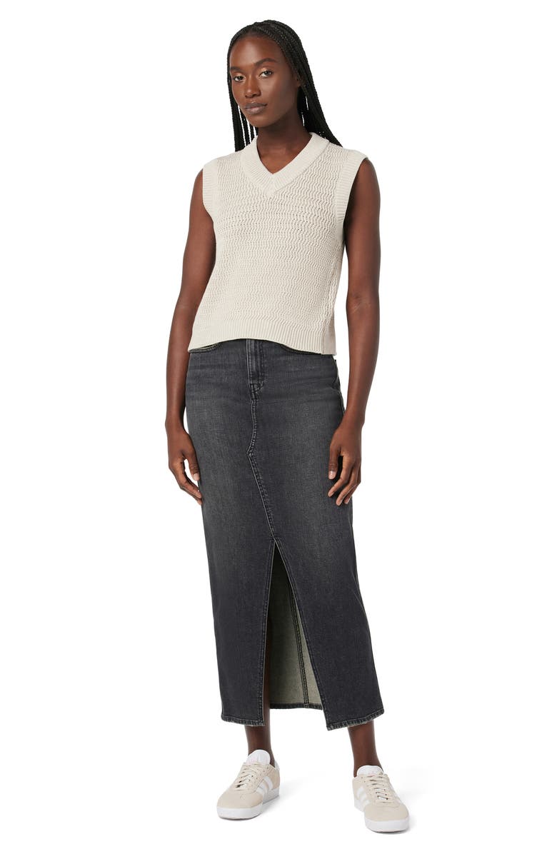 Hudson Jeans V-Neck Twist Back Sleeveless Sweater, Alternate, color, Ivory