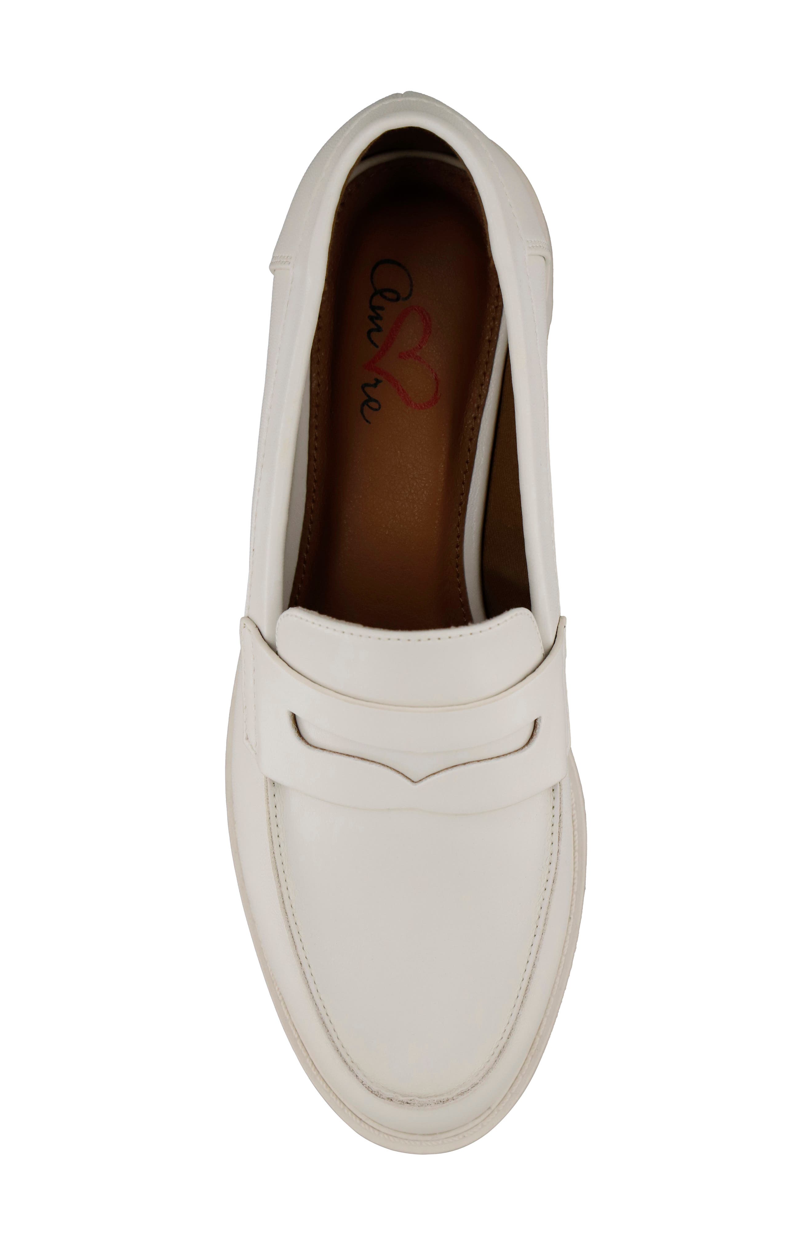Hali Lug Sole Penny Loafer, Alternate, color, BONE