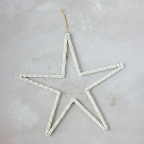 Pearl Star Ornament with Metal Beads