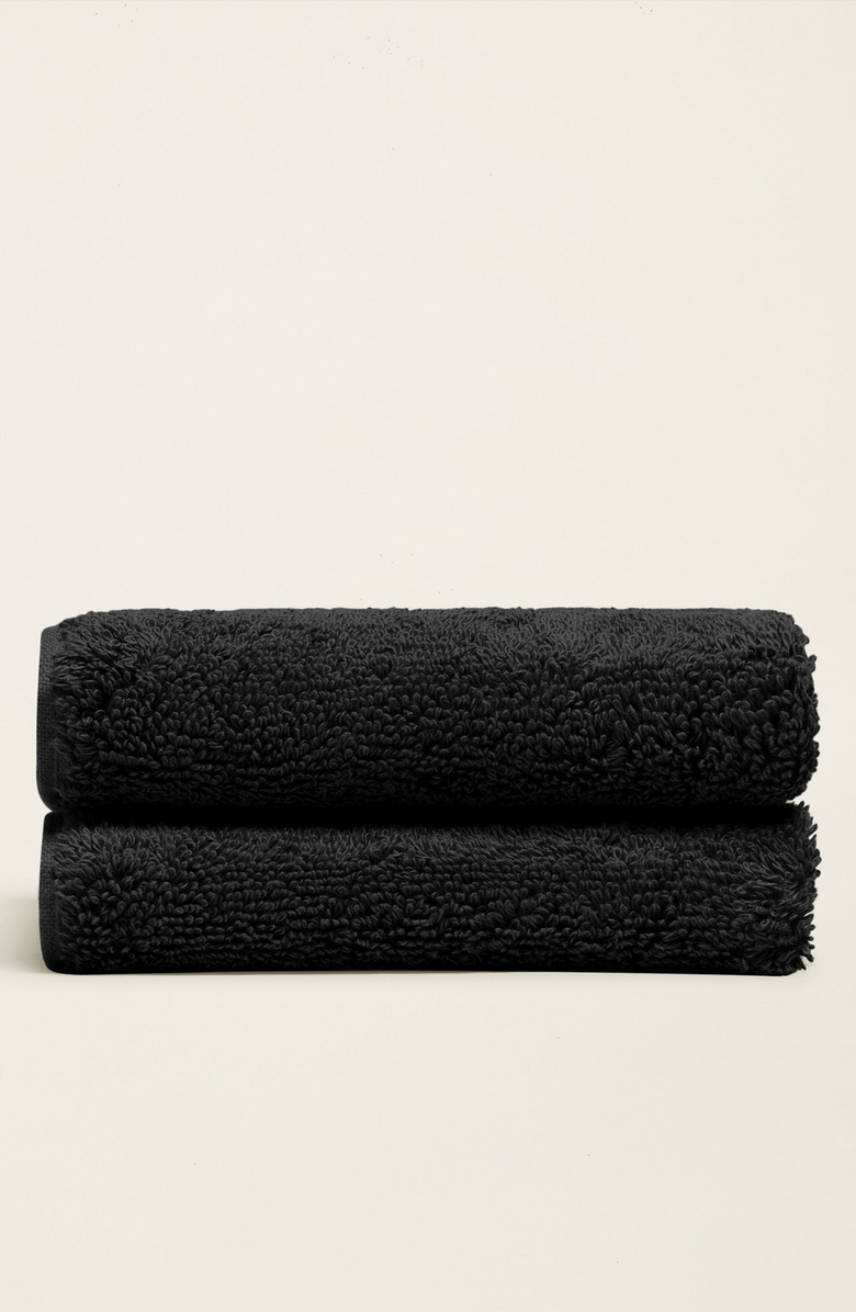 Italic Ultraplush Australian Cotton 2-Piece Washcloth Set, Main, color, Black