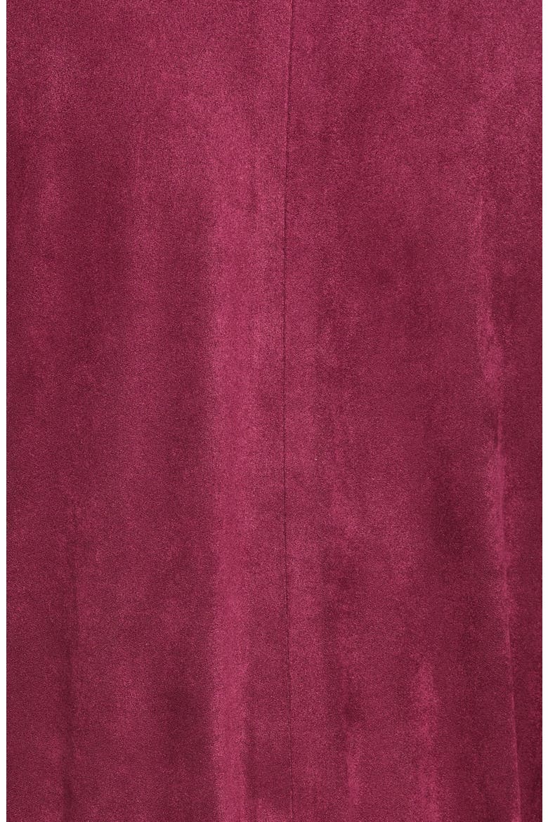 Faux Suede Drapey Jacket, Alternate, color, BURGUNDY