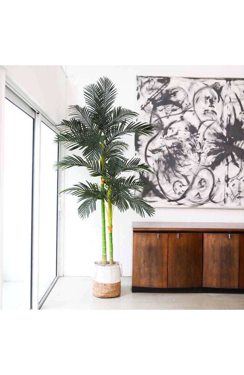 NEARLY NATURAL 8-Feet Golden Cane Artificial Palm Tree, Alternate, color, 