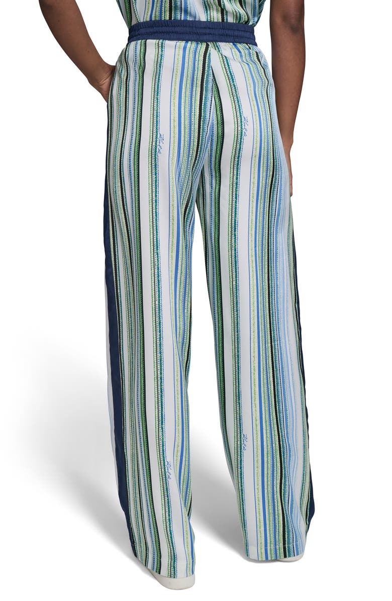 KARL LAGERFELD PARIS Stripe Wide Leg Pants, Alternate, color, Soft White/ Sky Blue Multi