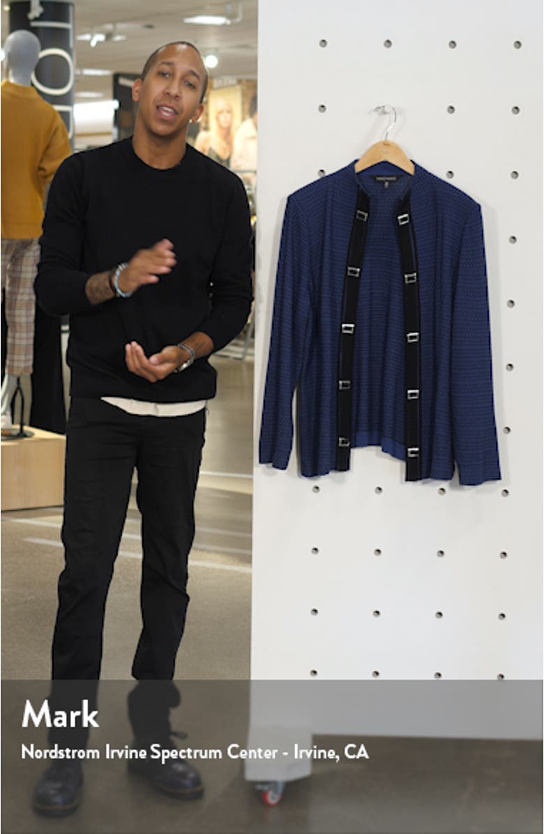 Buckle Trim Jacquard Knit Jacket, sales video thumbnail