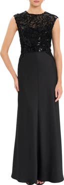 Maggy London Lace Bodice Gown
