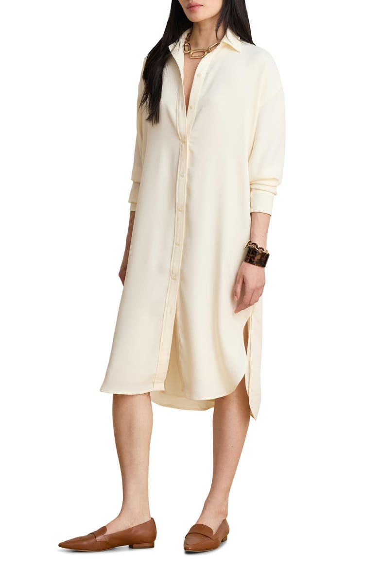 Georgette Midi Shirtdress, Main, color, WINTER CREAM IVORY