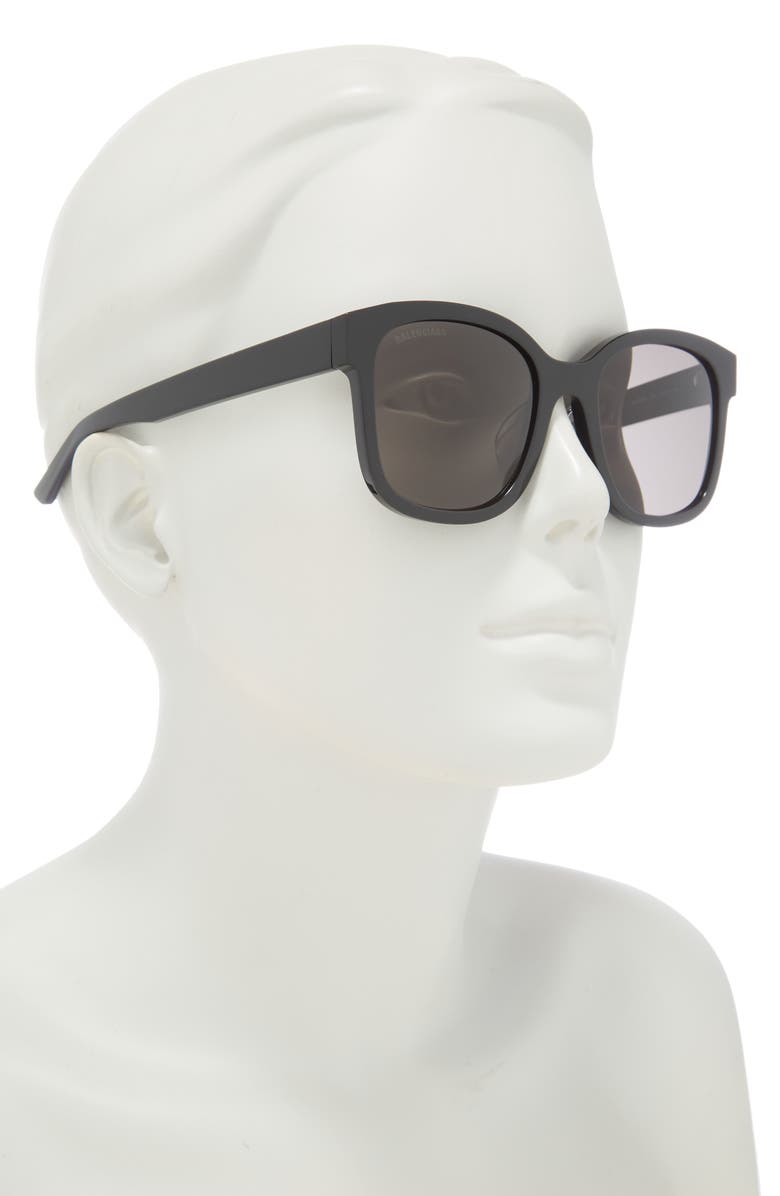 Balenciaga 52mm Square Sunglasses, Alternate, color, Black Black Grey