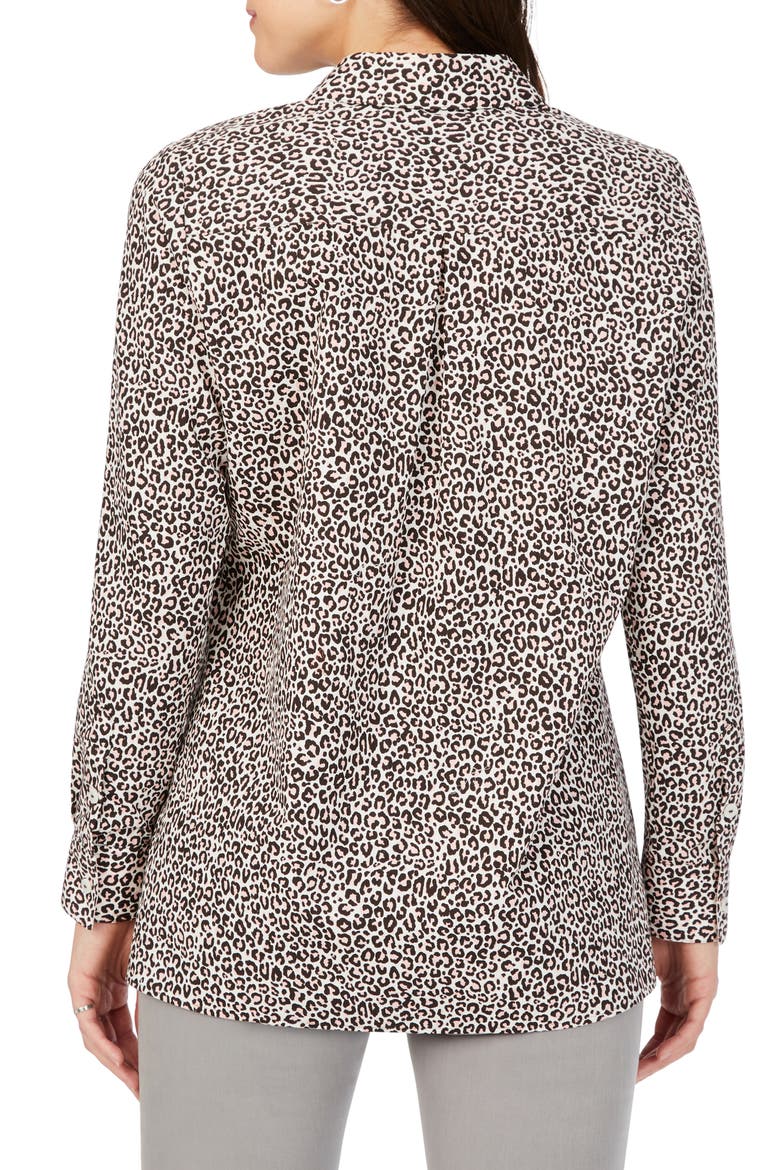 Journey Leopard Luxe Button-Up Shirt, Alternate, color, DARK CHOCOLATE