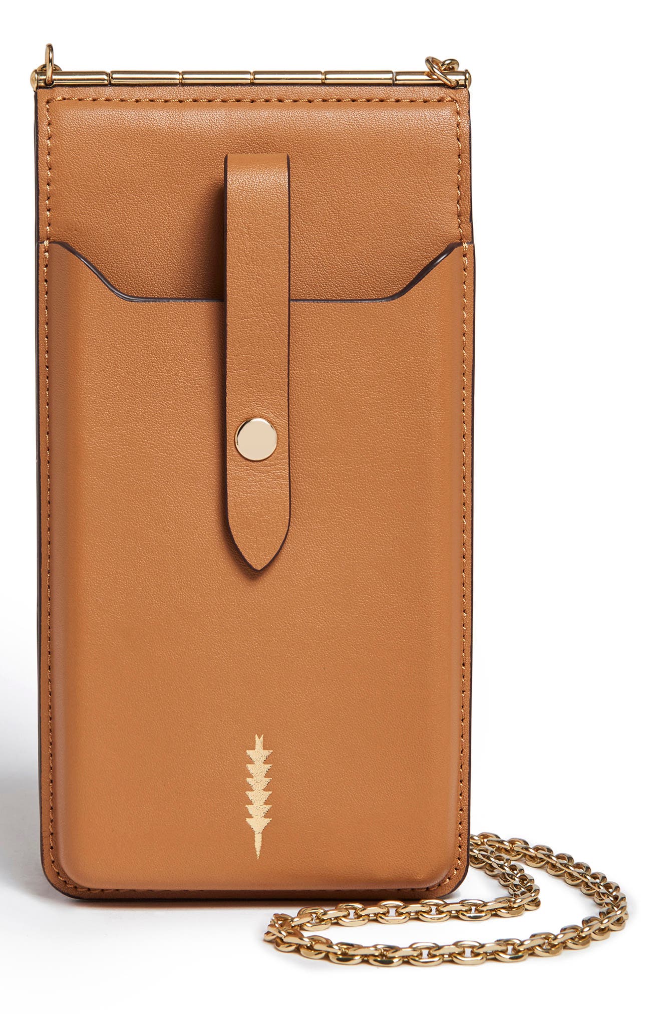 Nora Leather Phone Crossbody Bag, Main, color, MIEL