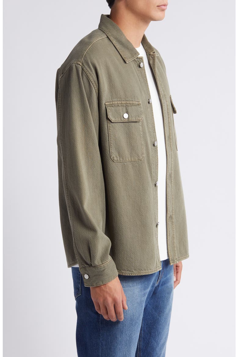 Textured Terry Overshirt, Alternate, color, SMOKEY OLIVE