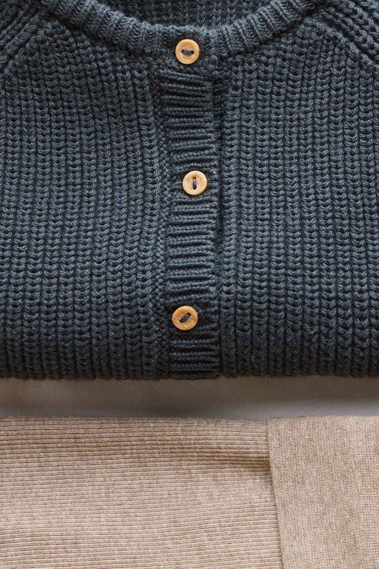 2-Piece Cotton-Knit Set, Alternate, color, Dusty blue/beige