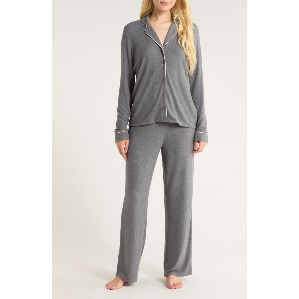 Nordstrom Brushed Hacci Pajamas In Gray