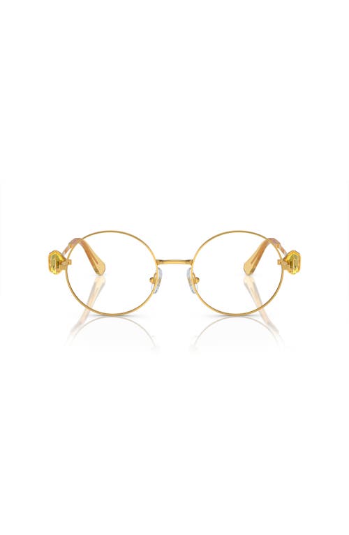 Swarovski 53mm Round Optical Glasses In Gold