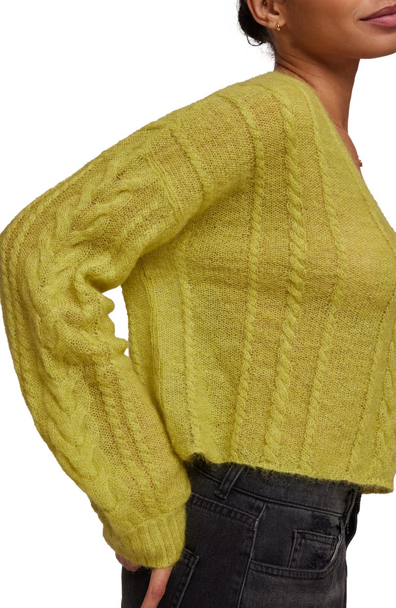 Bella Dahl Cable Stitch Crop Sweater, Alternate, color, 