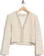 ALICE + OLIVIA Kidman Embellished Open Front Crop Jacket