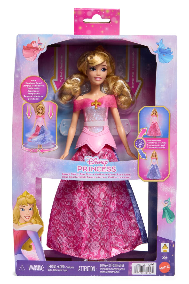 Pink to Blue Dress Aurora Fashion Doll with Transforming Dress & Lights, Main, color, ASST
