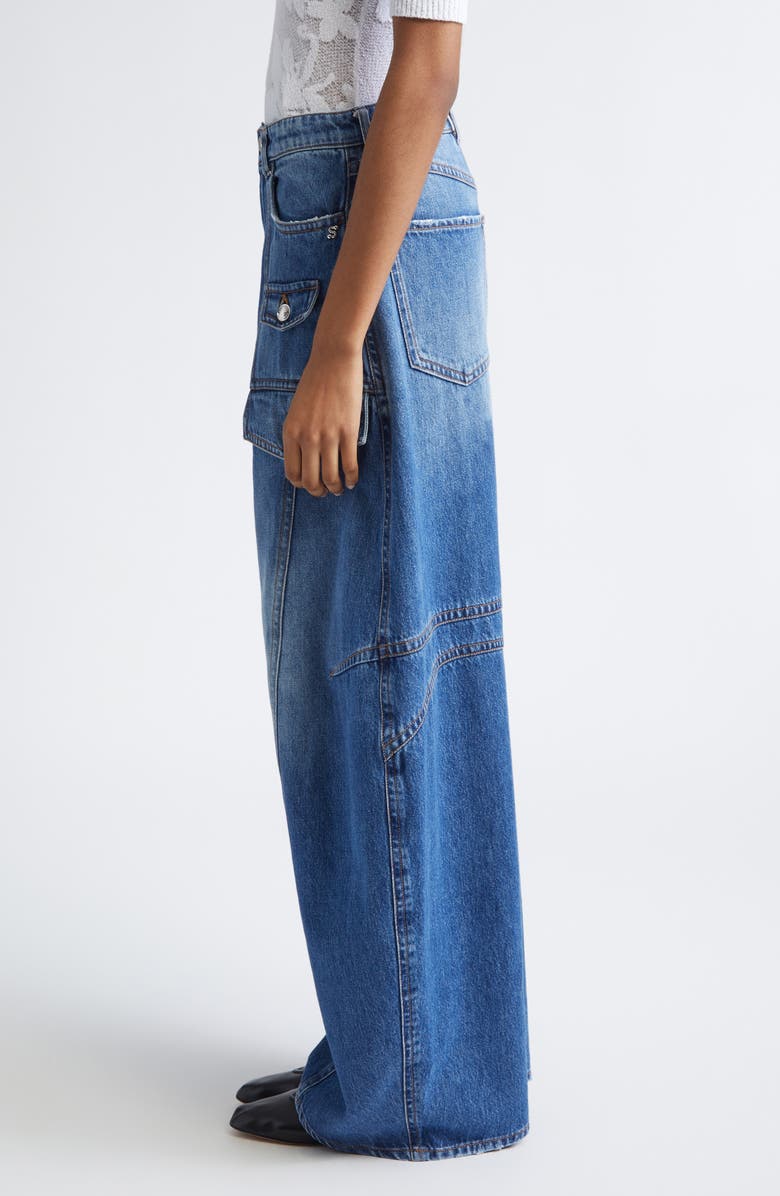 SPORTMAX Violino Utility Barrel Leg Jeans, Alternate, color, Midnight Blue