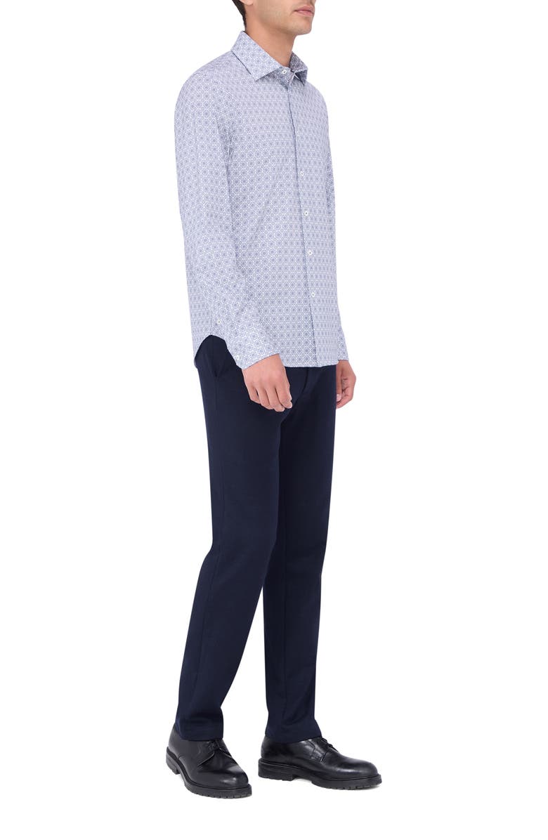 Bugatchi James OoohCotton<sup>®</sup> Mandala Print Button-Up Shirt, Alternate, color, Navy