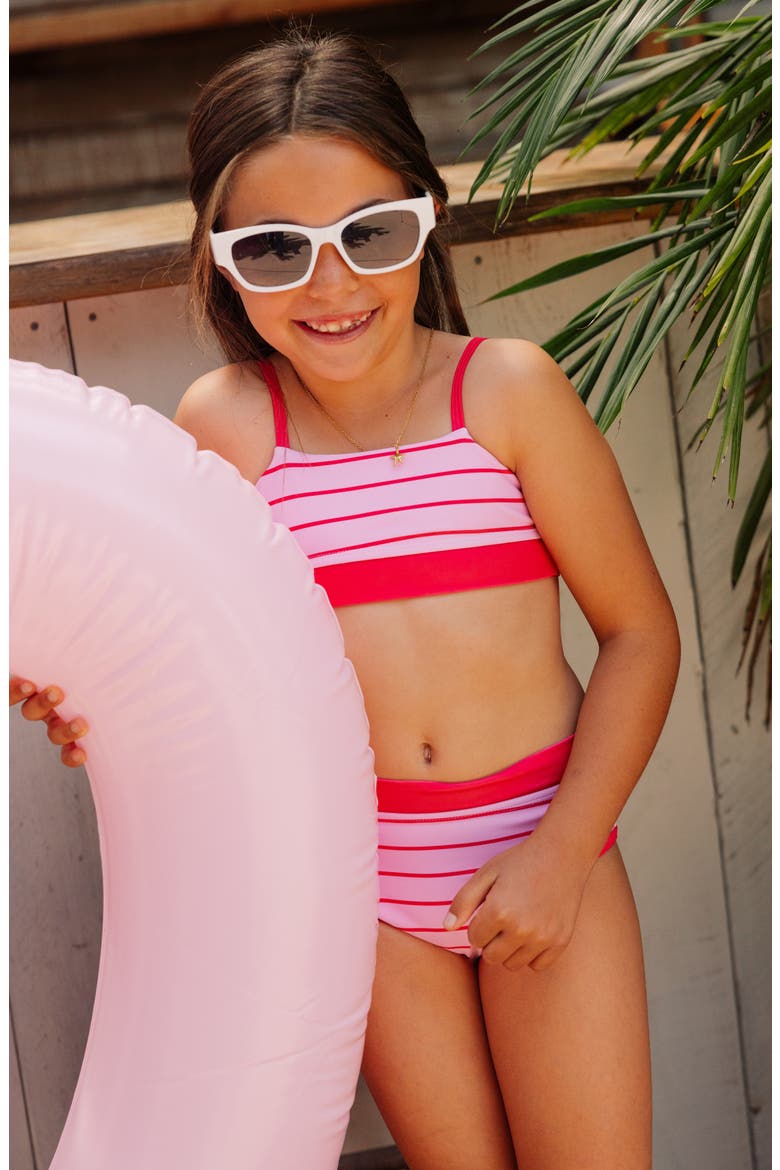 Kids' Block Party UPF 50+ Two-Piece Swimsuit, Alternate, color, LILAC SACHET